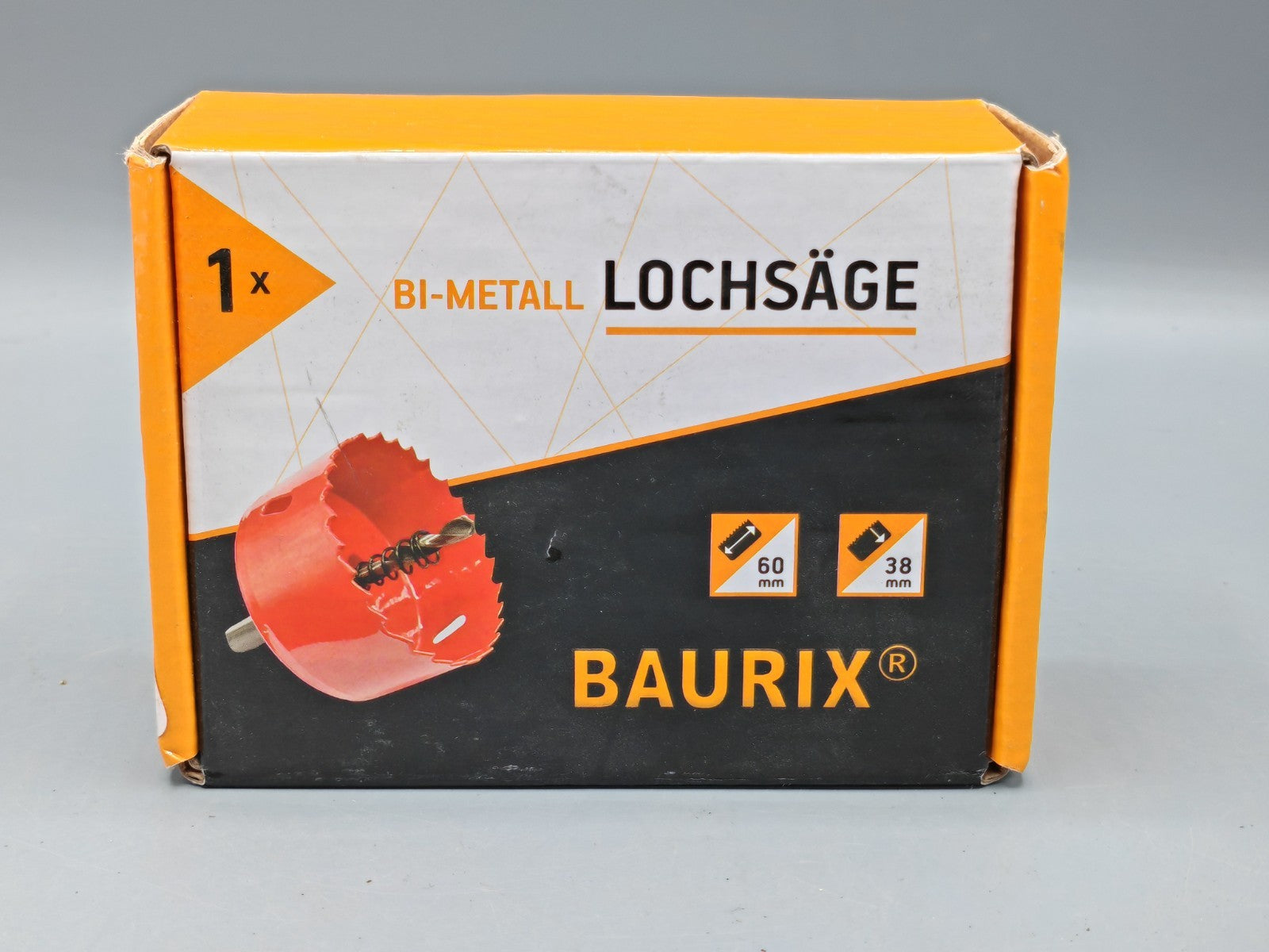 BAURIX® Bi-Metall Lochsäge 60mm Bohrkrone für Holz, Metall, Trockenbau und PVC